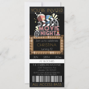 Movie Ticket Verjaardagsfeestuitnodiging Kaart