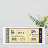 Movie Ticket Verjaardagsfeestuitnodiging Kaart (Staand voorkant)