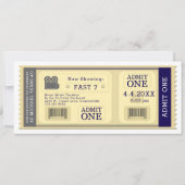 Movie Ticket Verjaardagsfeestuitnodiging Kaart (Voorkant)