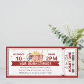 Movie ticket verjaardagsuitnodiging kaart (Staand voorkant)