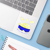 Movie Time Popcorn Sticker (Laptop met iPhone)
