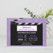 MOVIES CLAPBOARD Birthday Party Invitation Kaart (Staand voorkant)