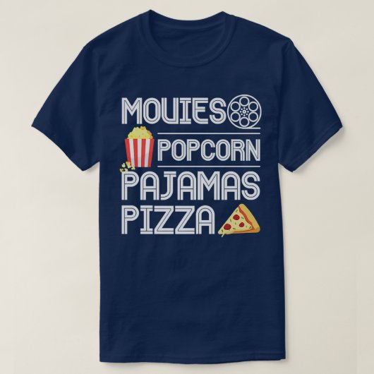 Movies Popcorn Pajamas Pizza Premium 10272321 T-shirt (Design voorkant)