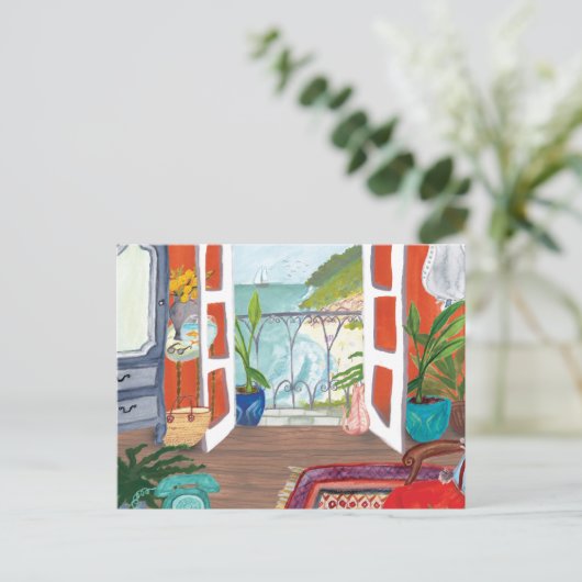 MOVING AANKONDIGING Aangepaste nieuwe adres Waterv Briefkaart (Staand voorkant)