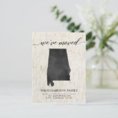 Moving aankondiging, deelstaat Alabama Uitnodiging Briefkaart (Staand voorkant)
