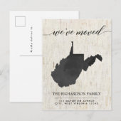 Moving aankondiging, deelstaat West Virginia Uitnodiging Briefkaart (Voorkant / Achterkant)