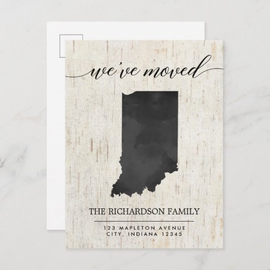 Moving aankondiging, Indiase deelstaat Rustic Uitnodiging Briefkaart (Voorkant / Achterkant)