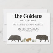 MOVING AANKONDIGING Javelina Familie Zuidwest Kaar (Voorkant)