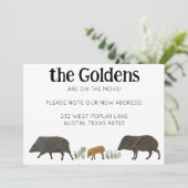 MOVING AANKONDIGING Javelina Familie Zuidwest Kaar (Staand voorkant)