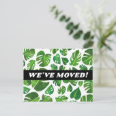 MOVING AANKONDIGING Monstera Waterverf Botanisch Briefkaart (Staand voorkant)