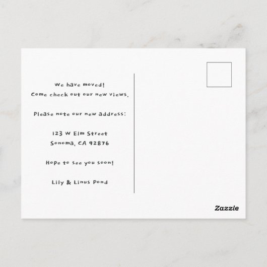 MOVING AANKONDIGING Nieuw adres Platteland Uitzich Briefkaart (Achterkant)