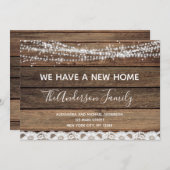 Moving aankondiging rustieke boerderij hout (Voorkant / Achterkant)