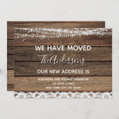 Moving aankondiging rustieke boerderij hout (Voorkant / Achterkant)