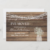 Moving aankondiging rustieke boerderij hout (Voorkant)