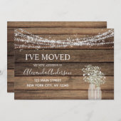 Moving aankondiging rustieke boerderij hout (Voorkant / Achterkant)