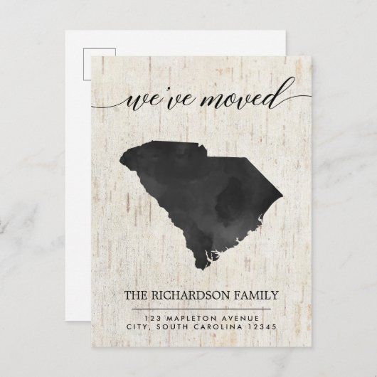 Moving aankondiging, Zuid-Carolina staatsterrustic Uitnodiging Briefkaart (Voorkant / Achterkant)