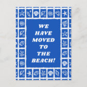 MOVING ANNOUNCEMENT ADDRESS Blue Seashells Beach Briefkaart (Voorkant)