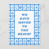 MOVING ANNOUNCEMENT ADDRESS Blue Seashells Beach Briefkaart (Voorkant)