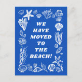 MOVING ANNOUNCEMENT ADDRESS Blue Seashells Beach Briefkaart (Voorkant)