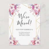 Moving Announcement Boho Flowers Floral Briefkaart (Voorkant)