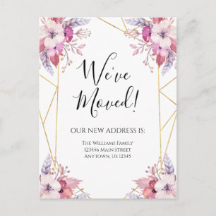 Moving Announcement Boho Flowers Floral Briefkaart