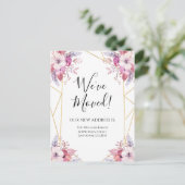 Moving Announcement Boho Flowers Floral Briefkaart (Staand voorkant)