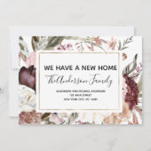 Moving Announcement Boho Mauve Floral Kaart (Voorkant)