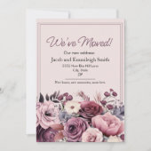 Moving Announcement Couple Purple Pink Floral  Aankondiging (Voorkant)