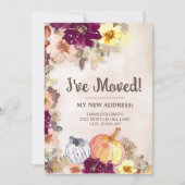Moving Announcement Herfst Autumn Pumpkins Floral Aankondiging (Voorkant)