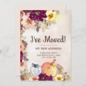 Moving Announcement Herfst Autumn Pumpkins Floral Aankondiging (Voorkant / Achterkant)