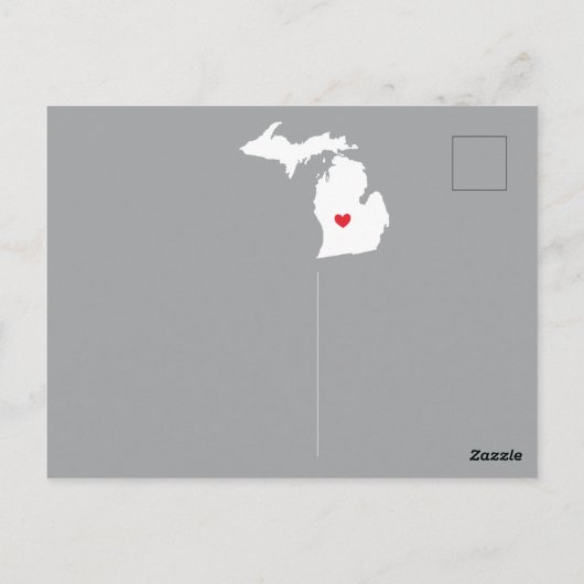 Moving Announge State MICHIGAN Post Kaart (Achterkant)