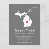 Moving Announge State MICHIGAN Post Kaart (Voorkant)