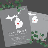 Moving Announge State MICHIGAN Post Kaart