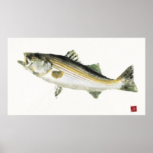 Moving Bass Gyotaku Poster (Voorkant)
