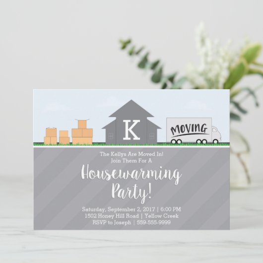 Moving Boxes Housewarming Party Kaart (Staand voorkant)