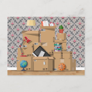 Moving Boxes New House Home Adres Aankondiging P