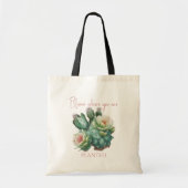 Moving Cactus Bloom Where You are Planted Tote Bag (Voorkant)