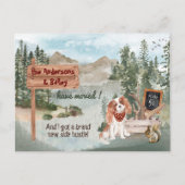 Moving Cavalier King Charles Bossen Nieuw Adres Aankondigingskaart (Voorkant)