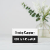 Moving Company Black en White — promotie Visitekaartje (Staand voorkant)