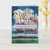 Moving Day Found My Place On Cloud 9 Annoucement Kaart (Gele Bloem)