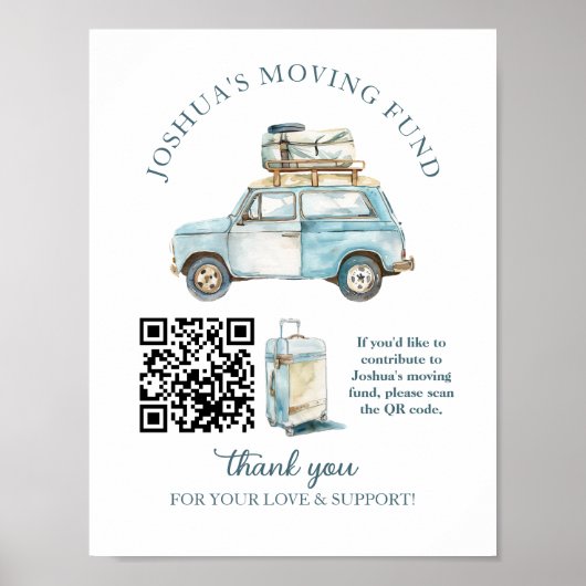 Moving Fund Going Away Party Sign Poster (Voorkant)