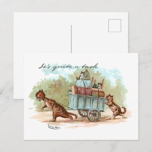 Moving House Louis Wain Briefkaart (Voorkant / Achterkant)