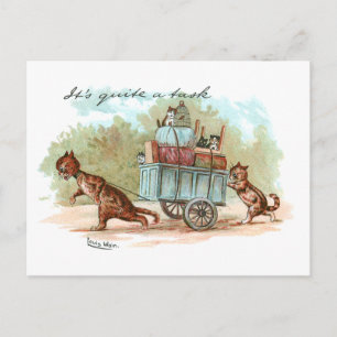 Moving House Louis Wain Briefkaart