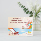 Moving New Address Beach Aankondigingskaart (Staand voorkant)