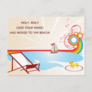 Moving New Address Beach Aankondigingskaart