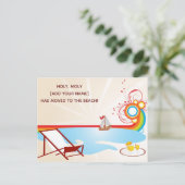 Moving New Address Beach Aankondigingskaart (Staand voorkant)