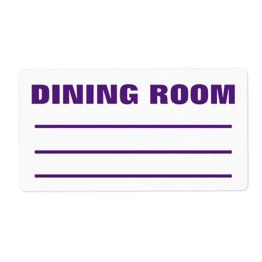 Moving Packing Organizing Labels - Dining Room (Voorkant)