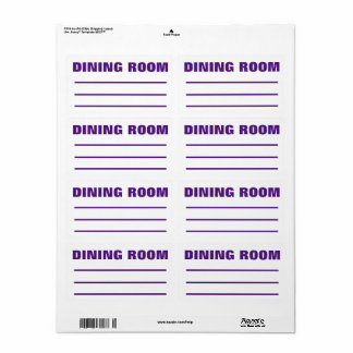 Moving Packing Organizing Labels - Dining Room