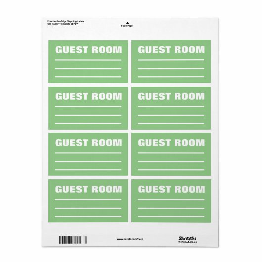 Moving Packing Organizing Labels - Guest Bedroom (Full Sheet)