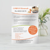Moving/ Removals Service Flyer Template Kaart (Staand voorkant)